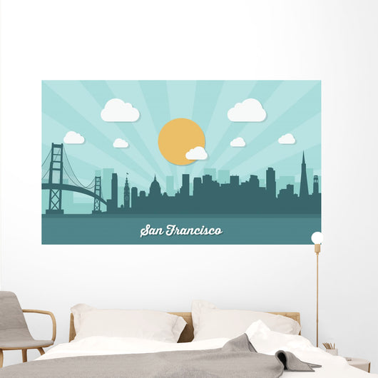 San Francisco Skyline Flat Wall Decal