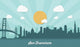 San Francisco Skyline Flat Wall Decal