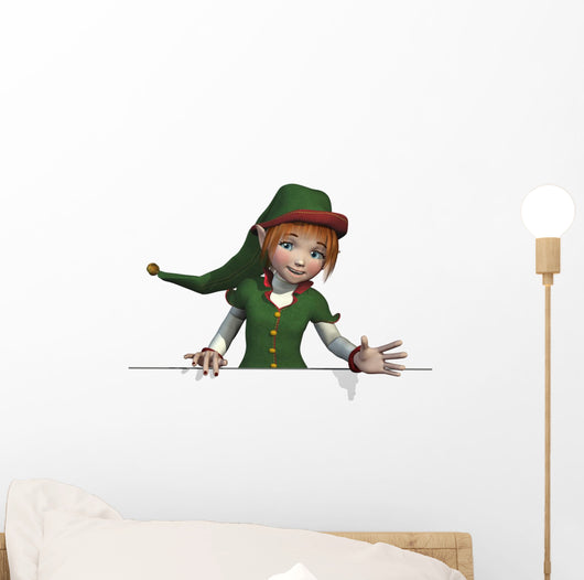 Santa's Elf with Edge Wall Decal
