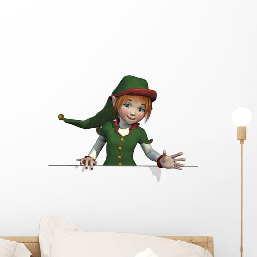 Santa's Elf with Edge Wall Decal