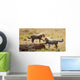 Cheetah Cubs Play on Log Wall Decal