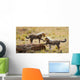 Cheetah Cubs Play on Log Wall Decal