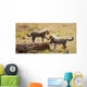 Cheetah Cubs Play on Log Wall Decal