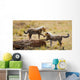 Cheetah Cubs Play on Log Wall Decal