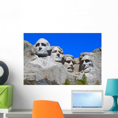 Mount Rushmore National Memorial Wall Decal shown on a wall