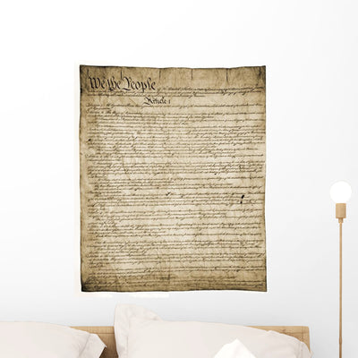 Constitution United States Wall Decal shown on a wall