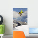 Yellow Rider Jumping Snowboard Wall Decal