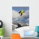 Yellow Rider Jumping Snowboard Wall Decal