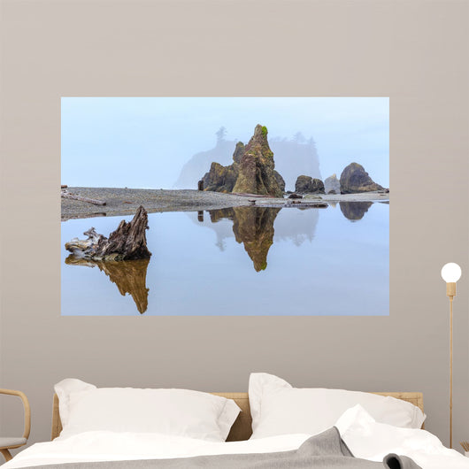 Foggy Morning Ruby Beach Wall Decal Design 2