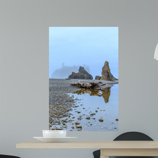 Foggy Morning Ruby Beach Wall Decal Design 1