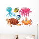 Various Kind Sea Animals Wall Decal Sticker Set