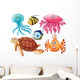 Various Kind Sea Animals Wall Decal Sticker Set