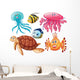 Various Kind Sea Animals Wall Decal Sticker Set