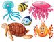 Various Kind Sea Animals Wall Decal Sticker Set