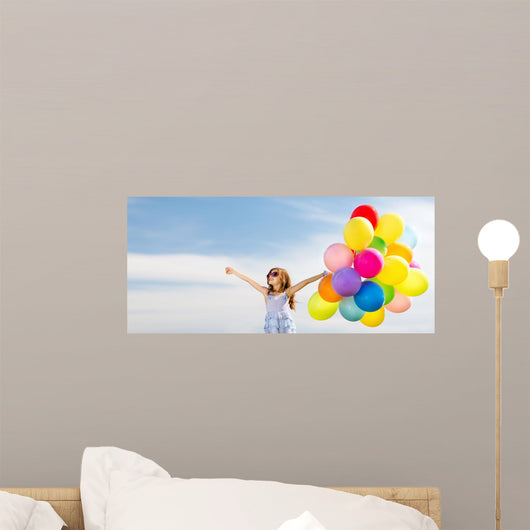 Happy Girl with Colorful Wall Decal