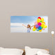 Happy Girl with Colorful Wall Decal
