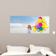 Happy Girl with Colorful Wall Decal