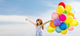 Happy Girl with Colorful Wall Decal