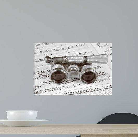 Antique Opera Glasses Music Wall Decal