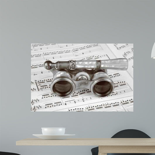 Antique Opera Glasses Music Wall Decal