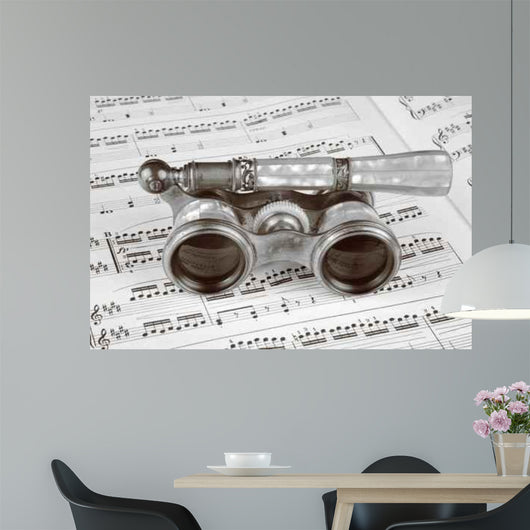 Antique Opera Glasses Music Wall Decal