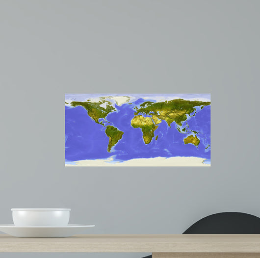 World Map Centered Africa Wall Decal