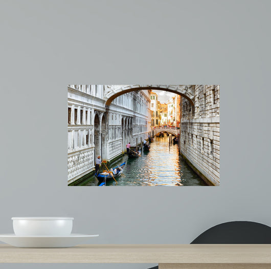 Tourists Gondolas Sailing under Wall Decal