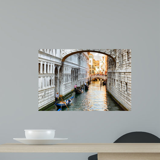 Tourists Gondolas Sailing under Wall Decal