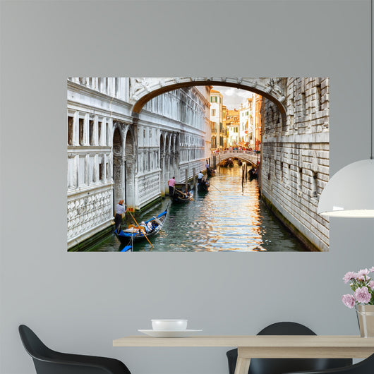 Tourists Gondolas Sailing under Wall Decal