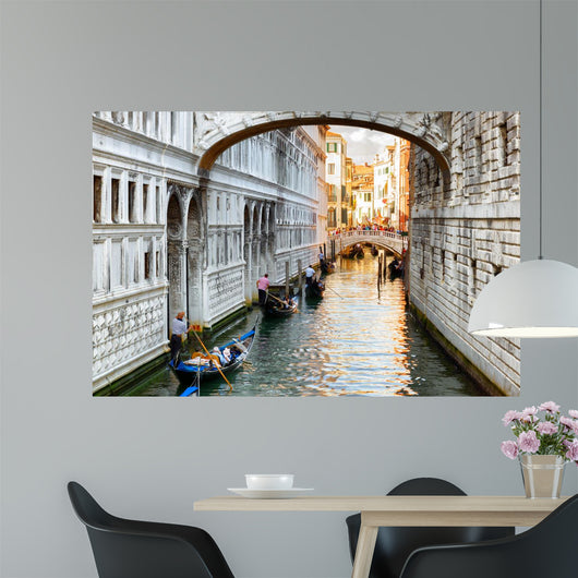 Tourists Gondolas Sailing under Wall Decal