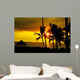 Palm Tree Sandy Beach Wall Decal Design 2