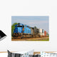 Two Locomotives Pulling Train Wall Decal