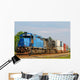 Two Locomotives Pulling Train Wall Decal