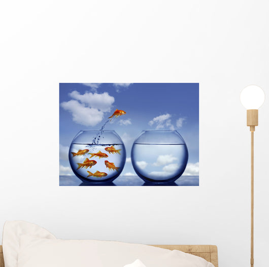 Goldfish Jumping out Water Wall Decal