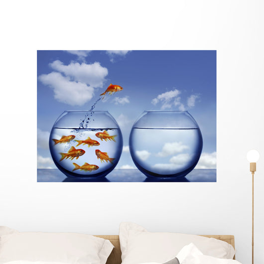 Goldfish Jumping out Water Wall Decal