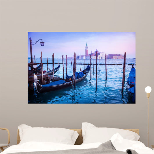 Blue Dawn Venice Gondolas Wall Decal