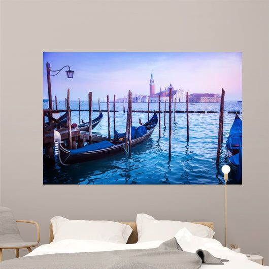 Blue Dawn Venice Gondolas Wall Decal