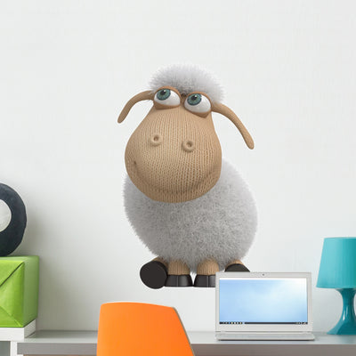 Ridiculous Sheep Wall Decal shown on a wall