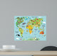 Cartoon World Map Wall Decal