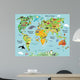 Cartoon World Map Wall Decal