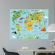 Cartoon World Map Wall Decal