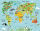 Cartoon World Map Wall Decal