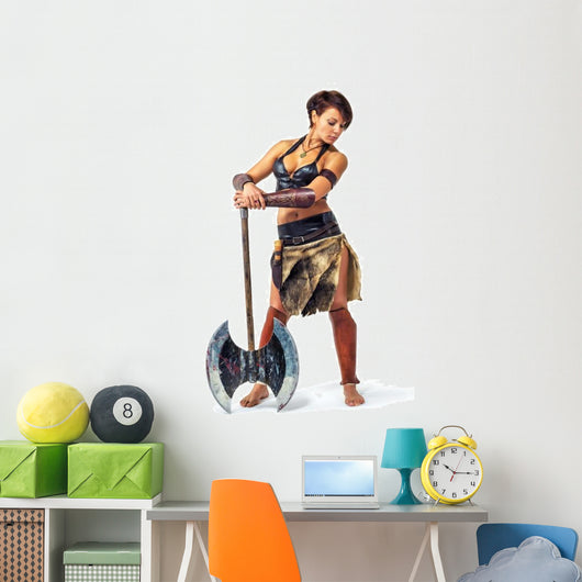 Warrior Axe Woman Wall Decal