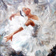 Oil Painting Girl Ballerina Dancing Wall Decal
