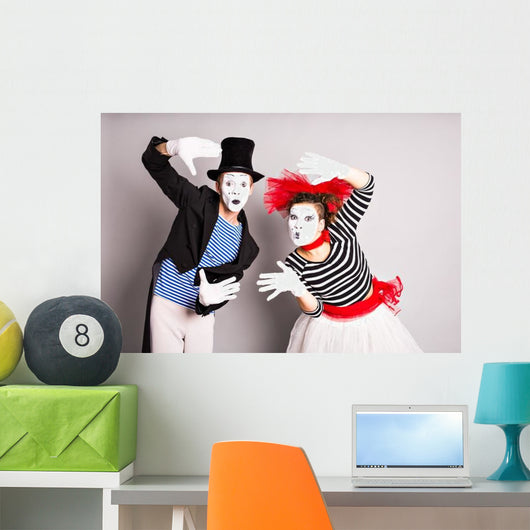 Waist-up Portrait Funny Mime Wall Decal