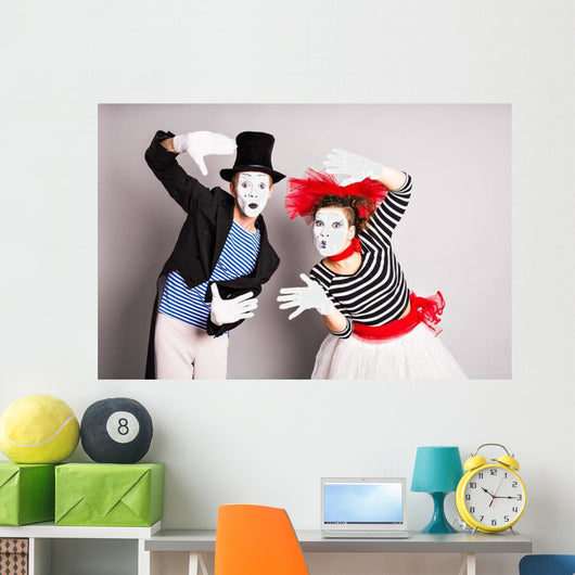 Waist-up Portrait Funny Mime Wall Decal