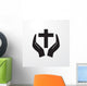 Christian Cross with Hand Wall Decal