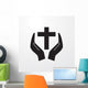 Christian Cross with Hand Wall Decal