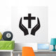 Christian Cross with Hand Wall Decal