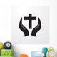Christian Cross with Hand Wall Decal